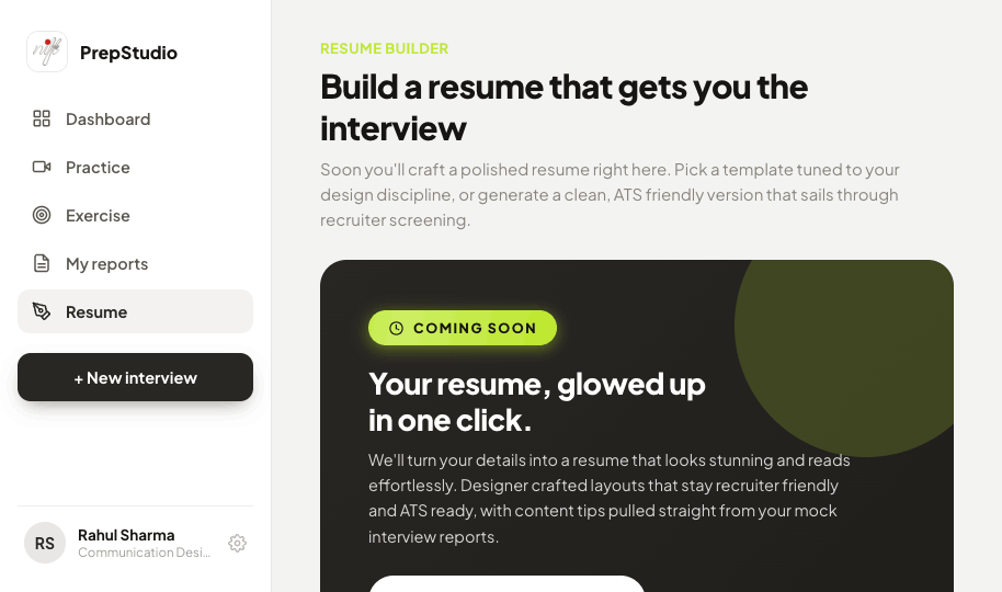 YesJunior resume builder
